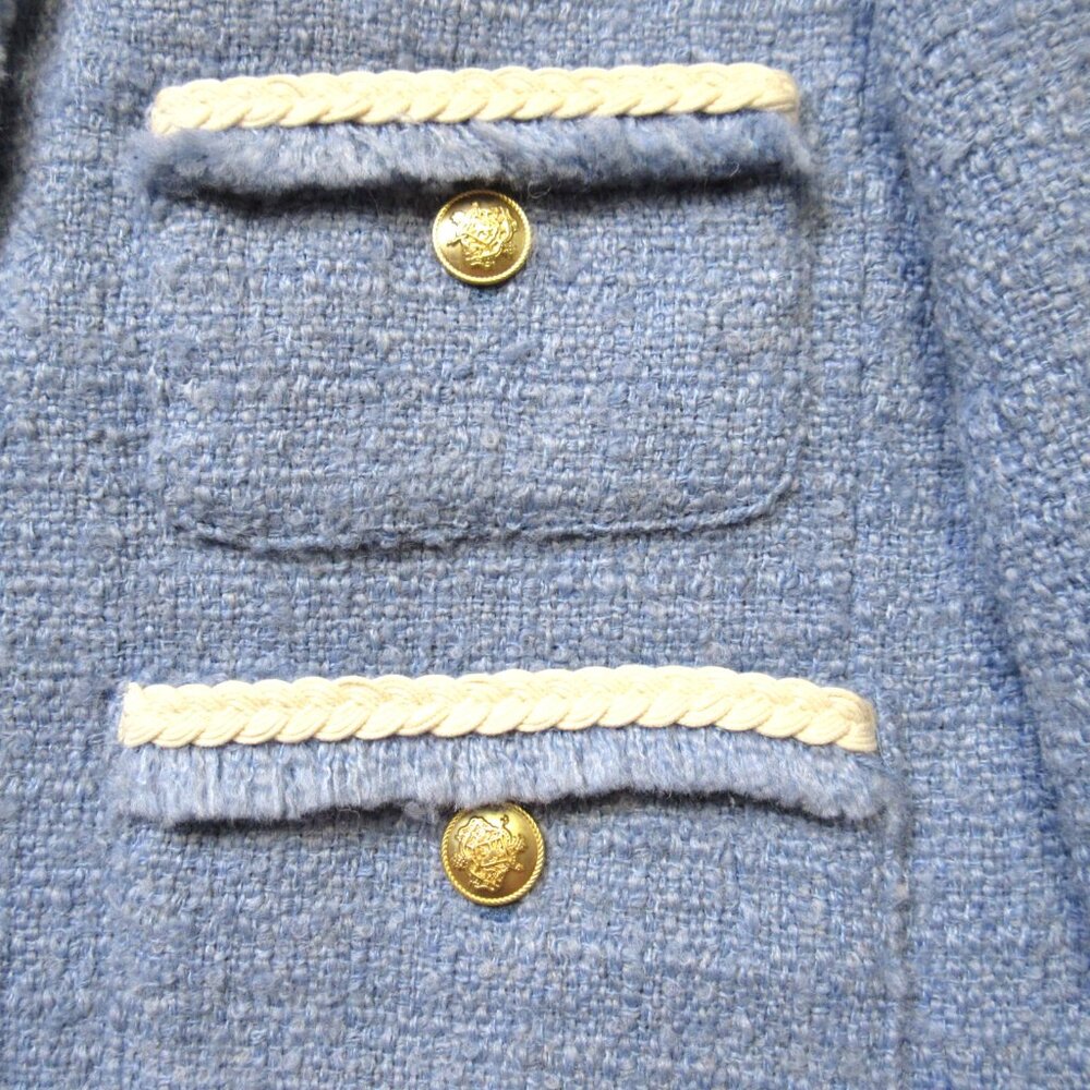 NWT J.Crew Frances Lady Jacket in Pale Seascape Blue Maritime Tweed 14 - Picture 7 of 11